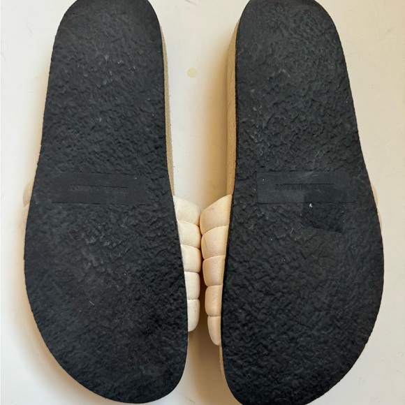 Isabel Marant Cream Leather and Suede Hellea Slide Sandals Size 7 - Picture 6 of 7